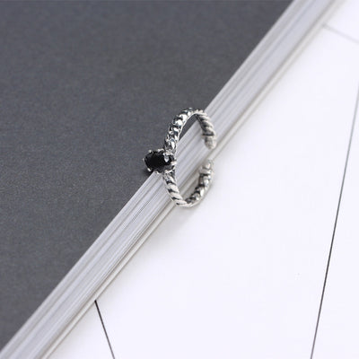 Anillo Vintage Huevo Circón Negro - Image 5
