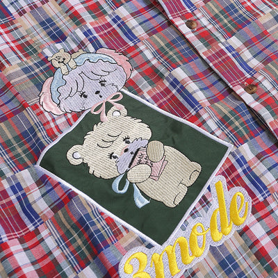 Camisa Cuadros Suelta Manga Corta para Hombre - Image 4