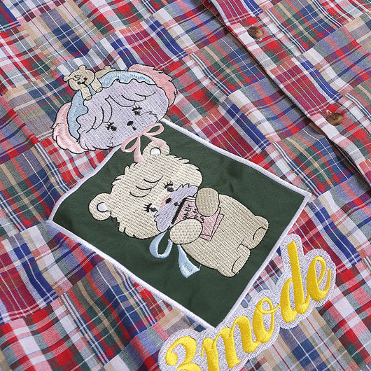 Camisa Cuadros Suelta Manga Corta para Hombre - Image 4