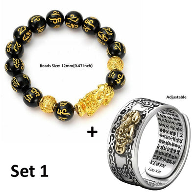 Pulsera y Anillo Pixiu Feng Shui Unisex - Atrae Prosperidad y Abundancia - Image 2