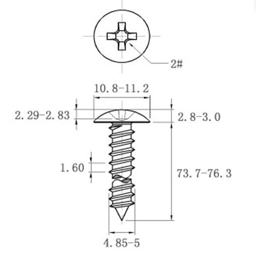 Tornillo Autorroscante de Acero Inoxidable Cabeza Ancha Tipo Champiñón - Image 63
