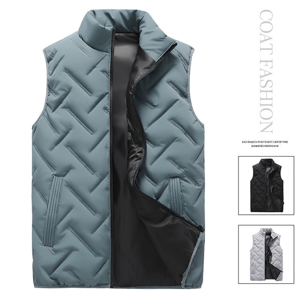 Chaleco Acolchado de Plumón para Hombre - Abrigo Suelto Otoño Invierno