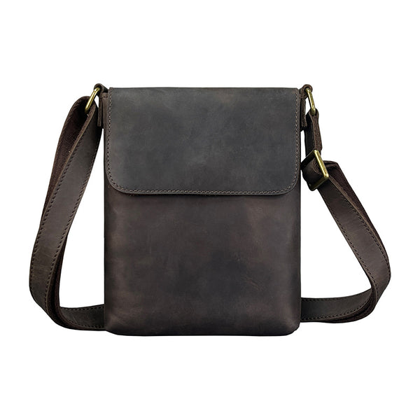 Mochila Crossbody de Cuero Crazy Horse para Hombre - Bolsa iPad Minimalista - Image 5