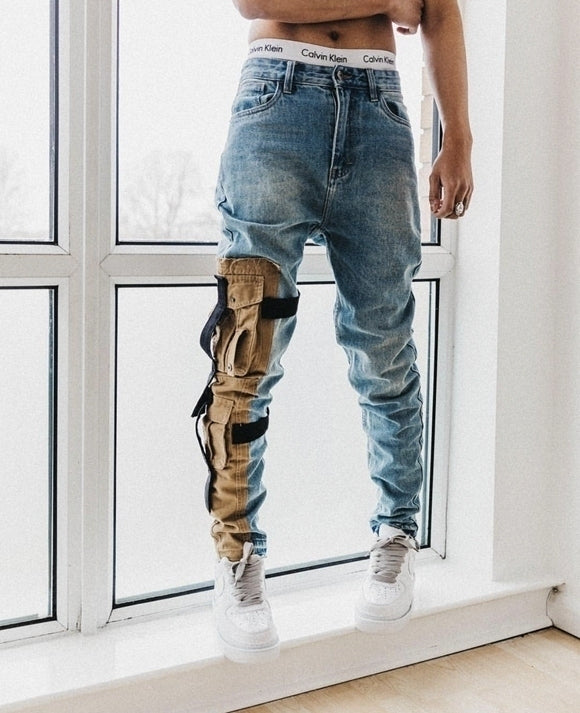 Jeans Desgastados con Detalles de Trabajo