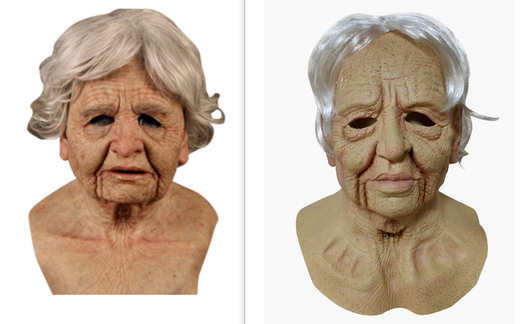 Máscara de Anciano con Cabello Blanco y Barba para Halloween - Image 11