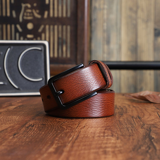 Cinturón Casual para Hombre en Cuero Genuino con Hebilla de Aleación - Image 2
