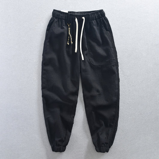 Pantalones Cortos Casuales de Algodón y Lino Relajados para Hombre - Image 5