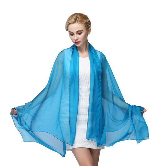 Pañuelo de Seda Elegante Liso para Mujer - Todas las Estaciones - Image 2