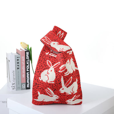 Bolsa de Compras Tejida a Cuadros con Rayas en Contraste - Image 61