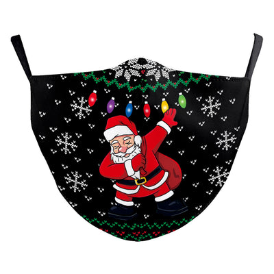 Christmas dust mask with a digital print of happy cats wearing festive Santa hats, elf hats, and mistletoe headbands. - Image 13