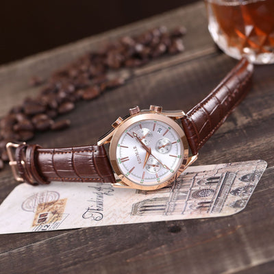 Reloj Casual Luminoso Resistente al Agua con Correa de Cuero - Image 3