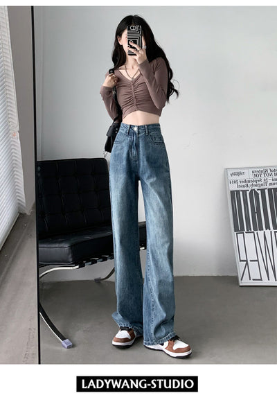 Jeans Acampanados de Talle Alto para Mujer Talla Grande con Efecto Drapeado - Image 11