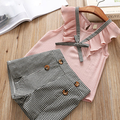Conjunto Juvenil Chaleco Chifón + Short Cuadros - Image 10