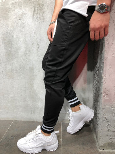 Pantalones Casuales de Algodón con Diseño Spliced para Hombre - Image 31