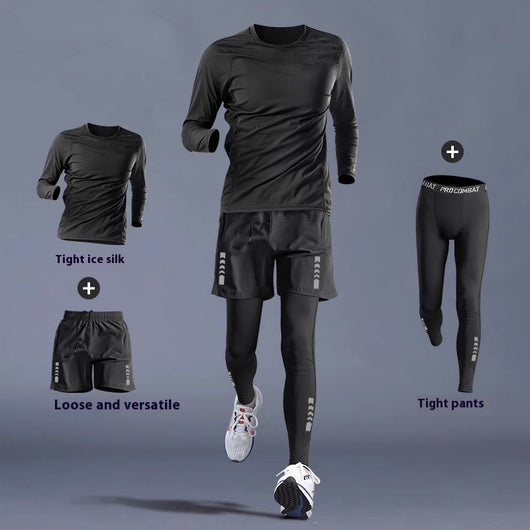 Camiseta Deportiva Ajustada Manga Larga Secado Rápido para Entrenamiento - Image 5