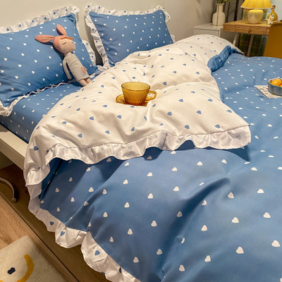 Juego de Cama Princesa de Tres Piezas con Motivo de Corazones para Niñas - Image 14