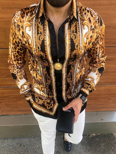 Camisa Casual de Manga Larga con Estampado para Hombre - Image 29