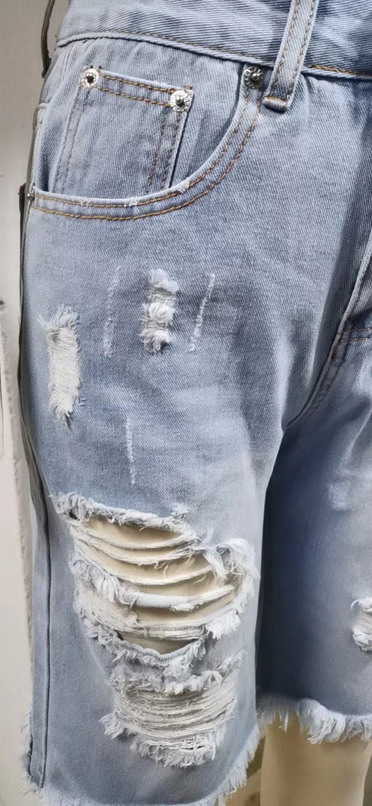 Shorts de Mezclilla Rotos con Bordes Deshilachados para Mujer - Image 13