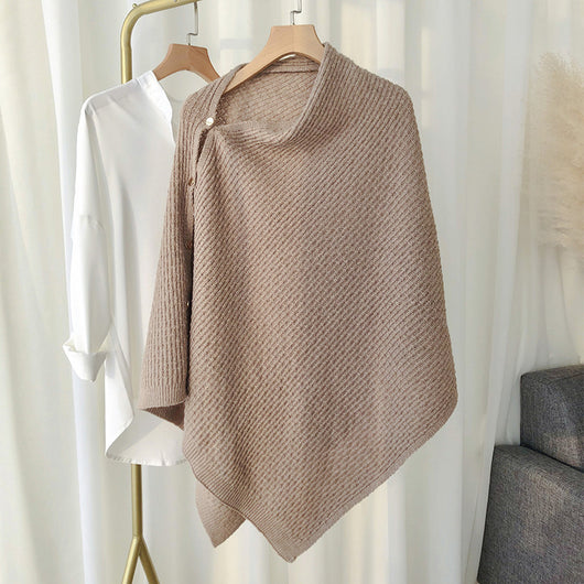 Capa Poncho de Lana Escocesa con Broche - Abrigo Versátil para Mujer - Image 11
