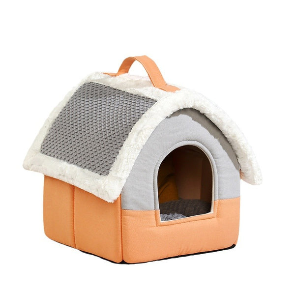 Cama Plegable para Perros y Gatos - Cueva Térmica Acogedora para Mascotas