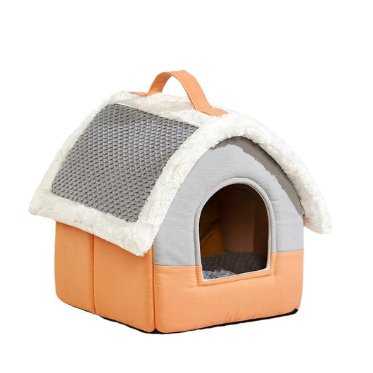 Cama Plegable para Perros y Gatos - Cueva Térmica Acogedora para Mascotas