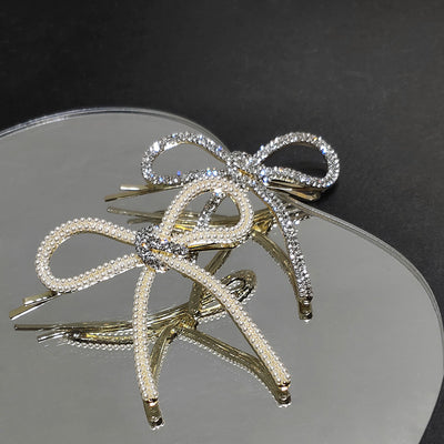 Pasador de Cabello con Lazo de Perlas y Diamantes - Image 2