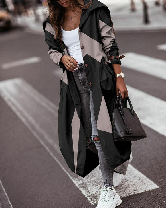 Gabardina Casual para Mujer - Abrigo Tipo Trench de Largo Medio