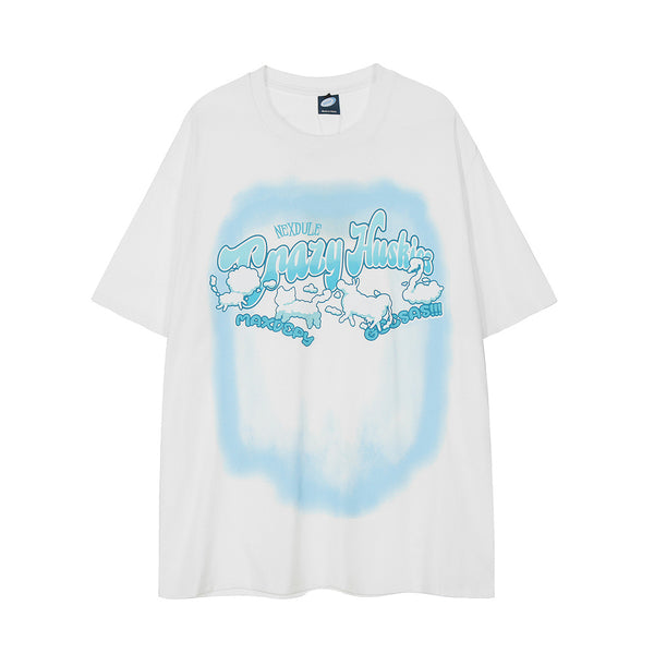 Camiseta Estampado Animal Abstracto de Manga Corta para Hombre