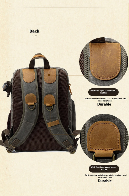 Mochila Cámara SLR Impermeable de Lona - Unisex Profesional - Image 10
