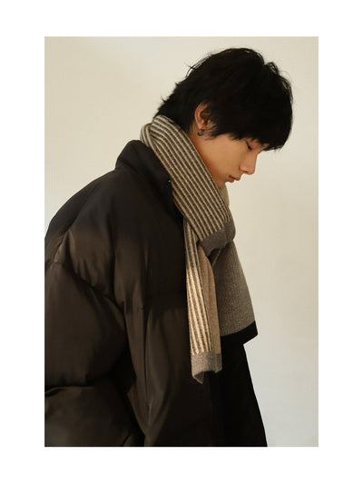 Bufanda Reversible a Rayas con Bloques de Color - Calidez y Grosor Premium - Image 12