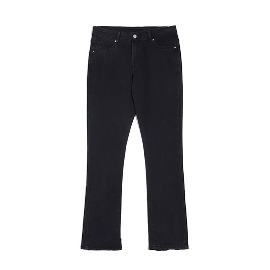 Jeans Slim Acampanados Retro Elásticos para Hombre - Diseño Trendy con Botones - Image 2