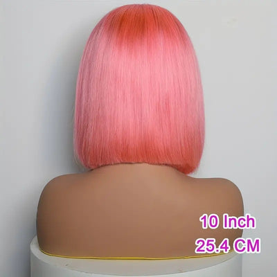 Peluca Frontal de Encaje Cabello Liso Medio Corto para Mujeres - Image 13