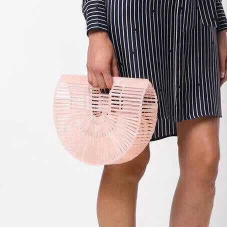Bolsa de Playa Tejida en Bambú y Ratán - Bolso Creativo para Mujer