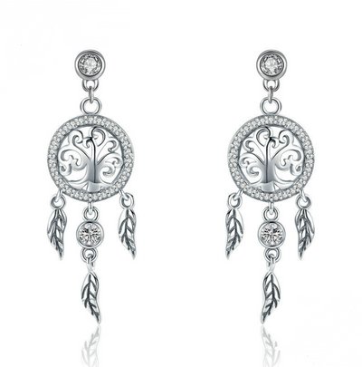 Aretes Atrapasueños Plata 925 Hipoalergénicos - Diseño Europeo Elegante