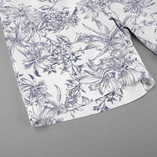 Conjunto de Dos Piezas: Camisa Estampada con Cordones y Manga Larga Holgada - Image 7