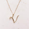 Words love necklace Golden V