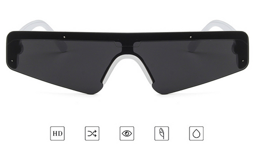 Brown mirror Siamese sport sunglasses with a flat top frame and gradient lenses, shown on a white background. - Image 11