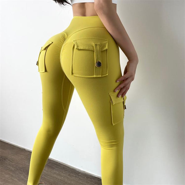 Pantalones Deportivos Yoga Talle Alto Otoño Melocotón