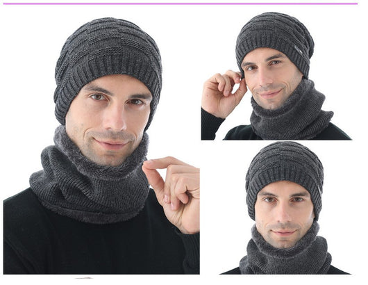Conjunto de Gorro y Bufanda de Lana Tejida para Hombre - Image 9