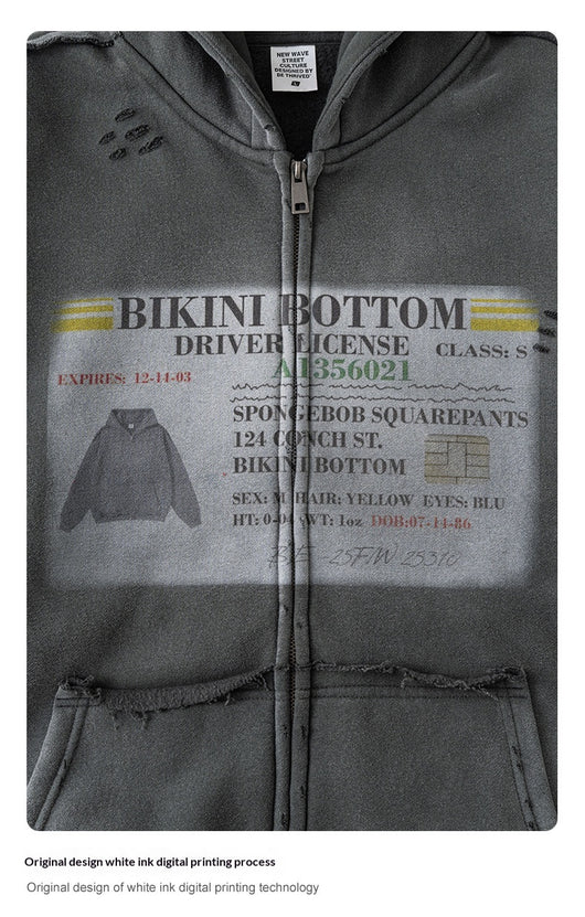 Sudadera Estilo Cardigan con Cierre y Diseño Roto - Image 25