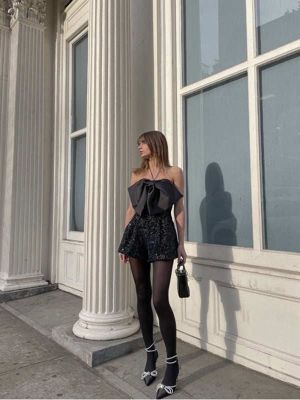 Enterizo Negro de Cintura Alta para Mujer - Diseño Exclusivo
