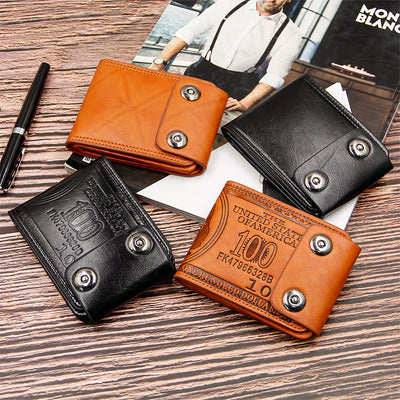 Billetera Corta Multifuncional para Hombre con Doble Cierre