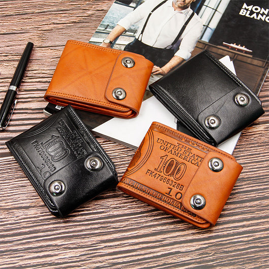 Billetera Corta Multifuncional para Hombre con Doble Cierre