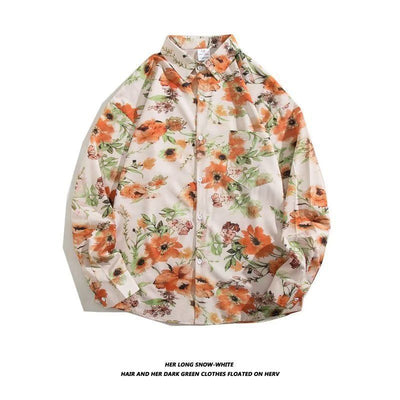 Camisa Retro Holgada Estilo Hong Kong con Estampado de Manga Larga para Hombre - Image 4