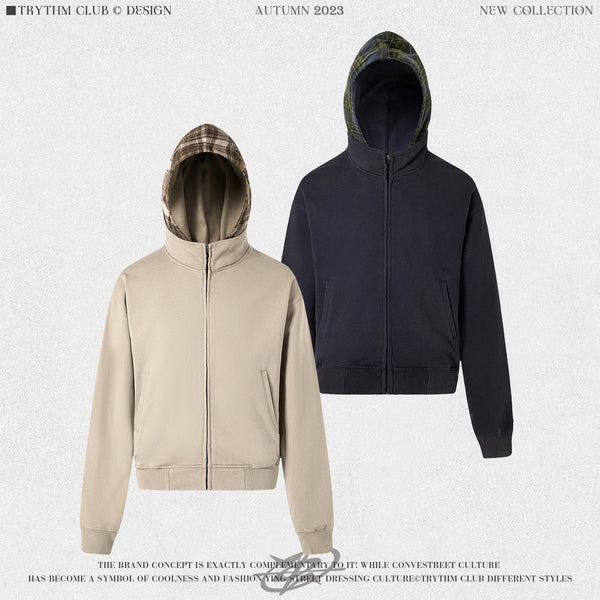 Sudadera con Capucha de Franela a Cuadros para Mujer