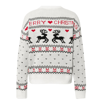Suéter Navideño con Estampado de Corazón y Alce - Pullover de Punto para Mujer - Image 12