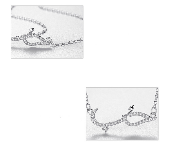 Collar Colgante de Plata Esterlina 925 con Diamantes Completos