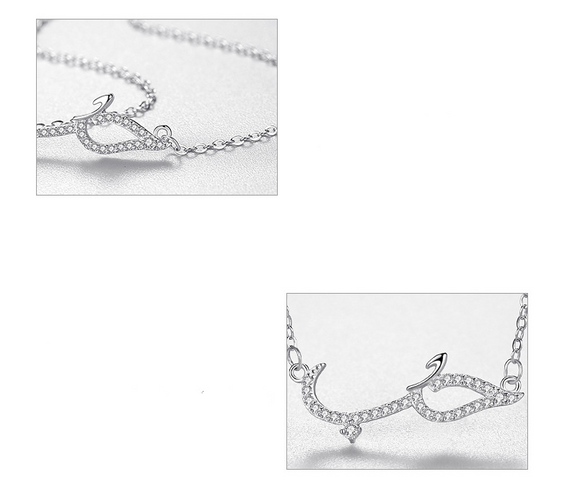 Collar Colgante de Plata Esterlina 925 con Diamantes Completos