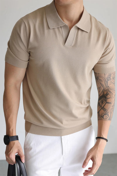 Suéter Tipo Polo de Seda Helada para Hombre - Diseño Sofisticado y Fresco - Image 31