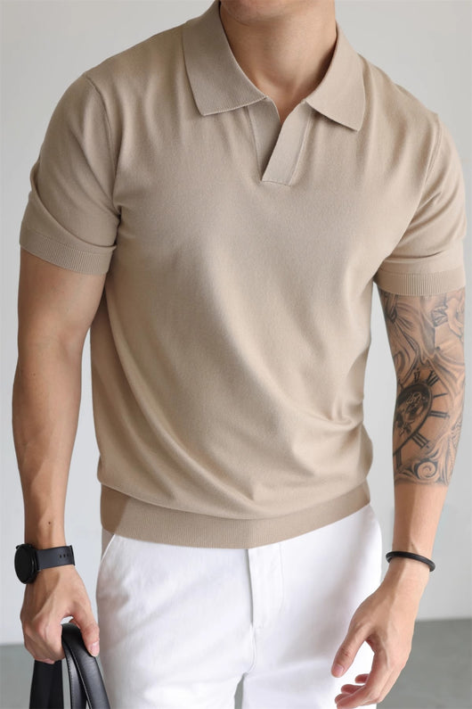 Suéter Tipo Polo de Seda Helada para Hombre - Diseño Sofisticado y Fresco - Image 31